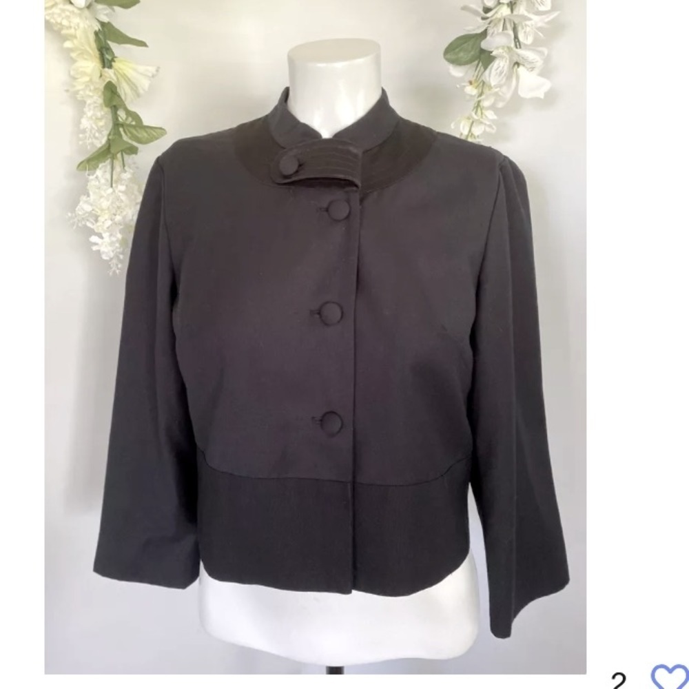 Behnaz Sarafpour for Target Women's Black Cropped Jacket Size L
Mandarin Collar